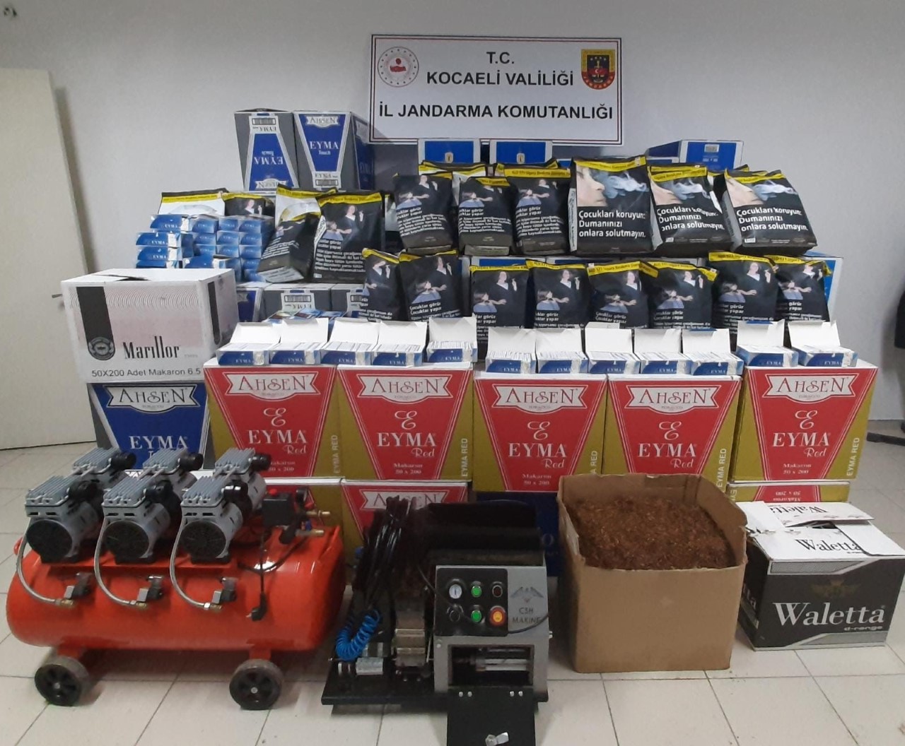 Kocaeli Jandarma’dan, Dilovası’nda kaçak tütün operasyonu